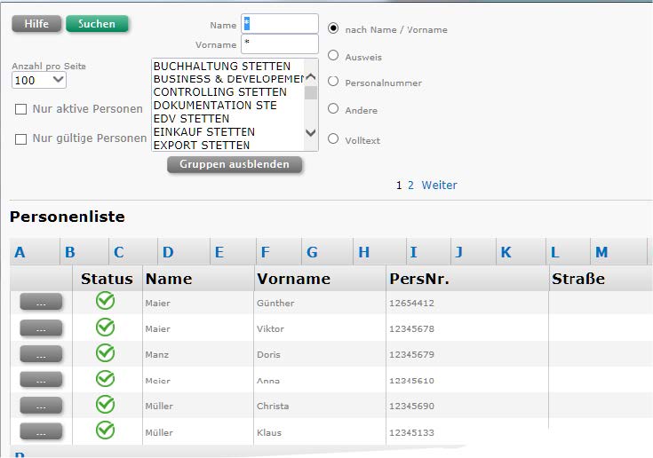 Captura de pantalla del software prime WebTime